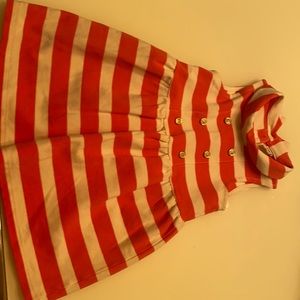 White and pink strip dress